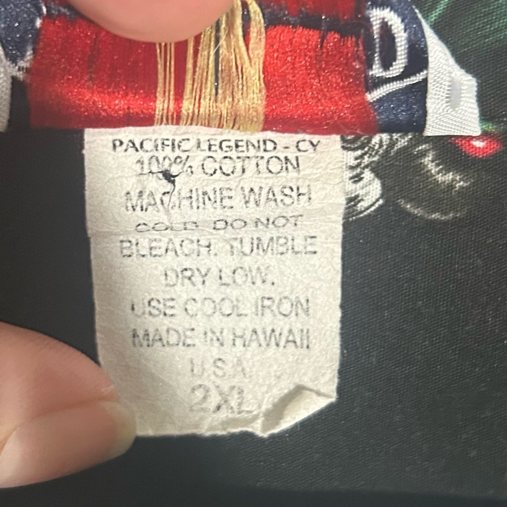 Pacific Legend Hawaiian 2XL Black Colorful Bird Parrots Tropical Luau Cotton - Picture 8 of 9